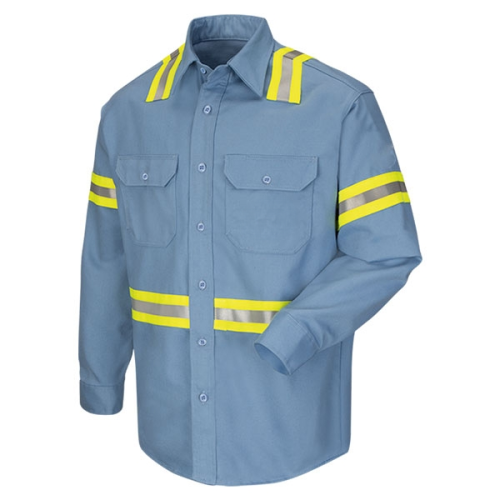 Hi-Vis Mechanic Long Sleeve Reflective Safety Work Shirt I JAMSCA-30015